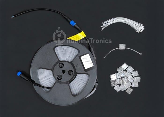 LED strip set with mounting accessories