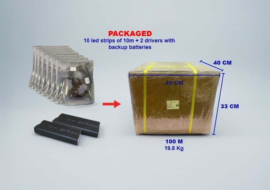 Empaque de tira LED de emergencia con unidades EPS50