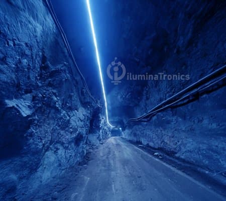 Blue waterproof LED strip for tunnel ambient and identification lighting