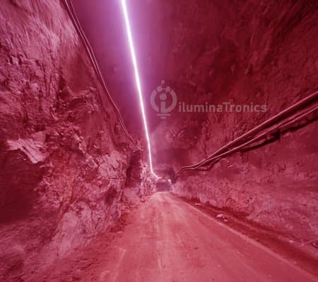 Red waterproof LED strip for tunnel danger zone signaling